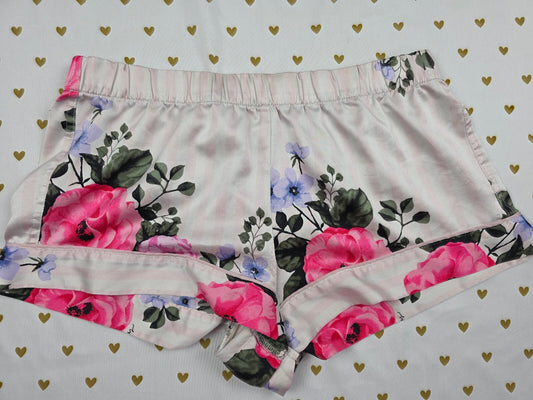 Victorias Secret Satin Floral XS Sleep Shorts Boxers Pajama Bottoms