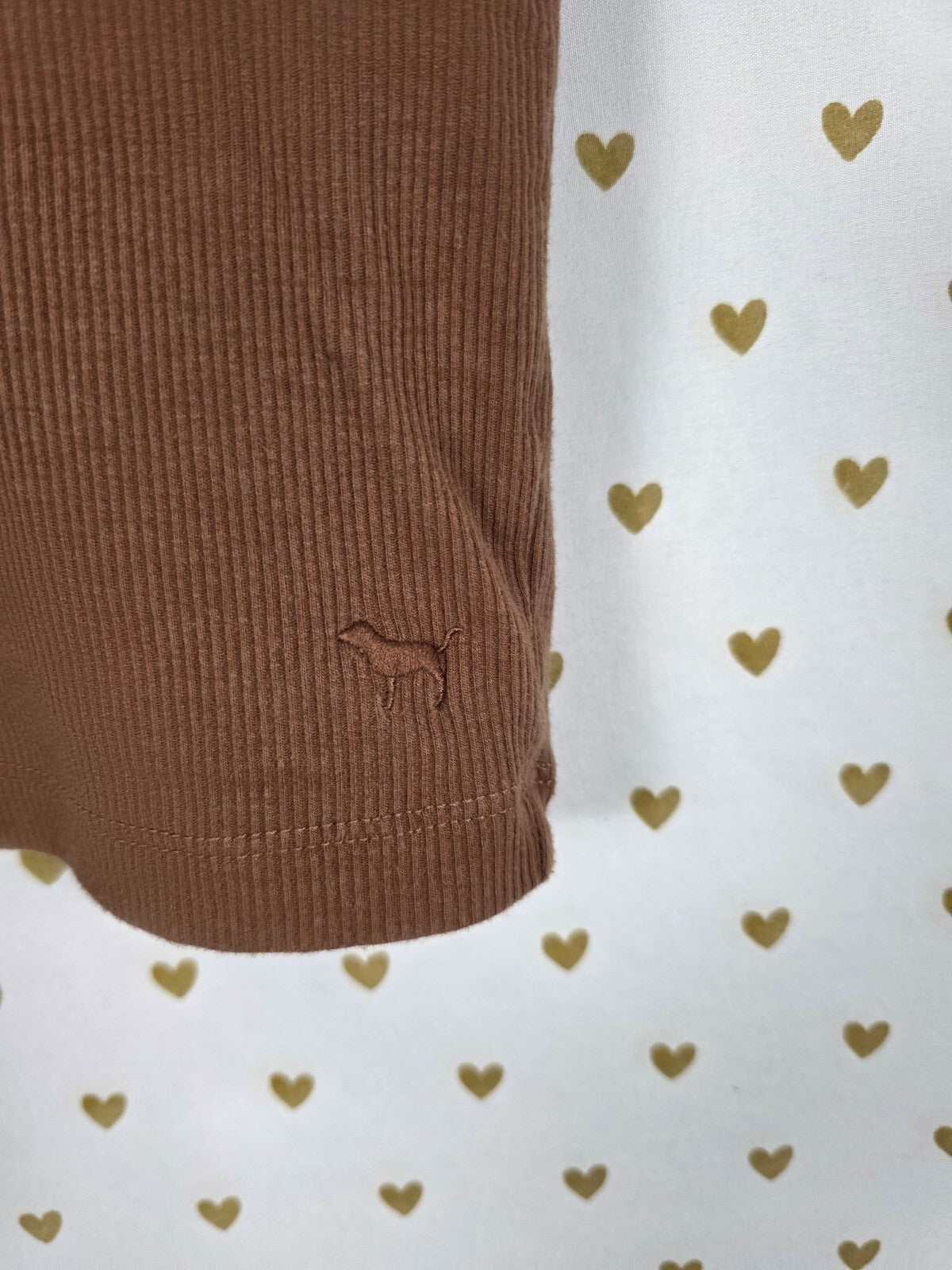 Victorias Secret PINK Textured Brown Shelf Bra tank top SMALL