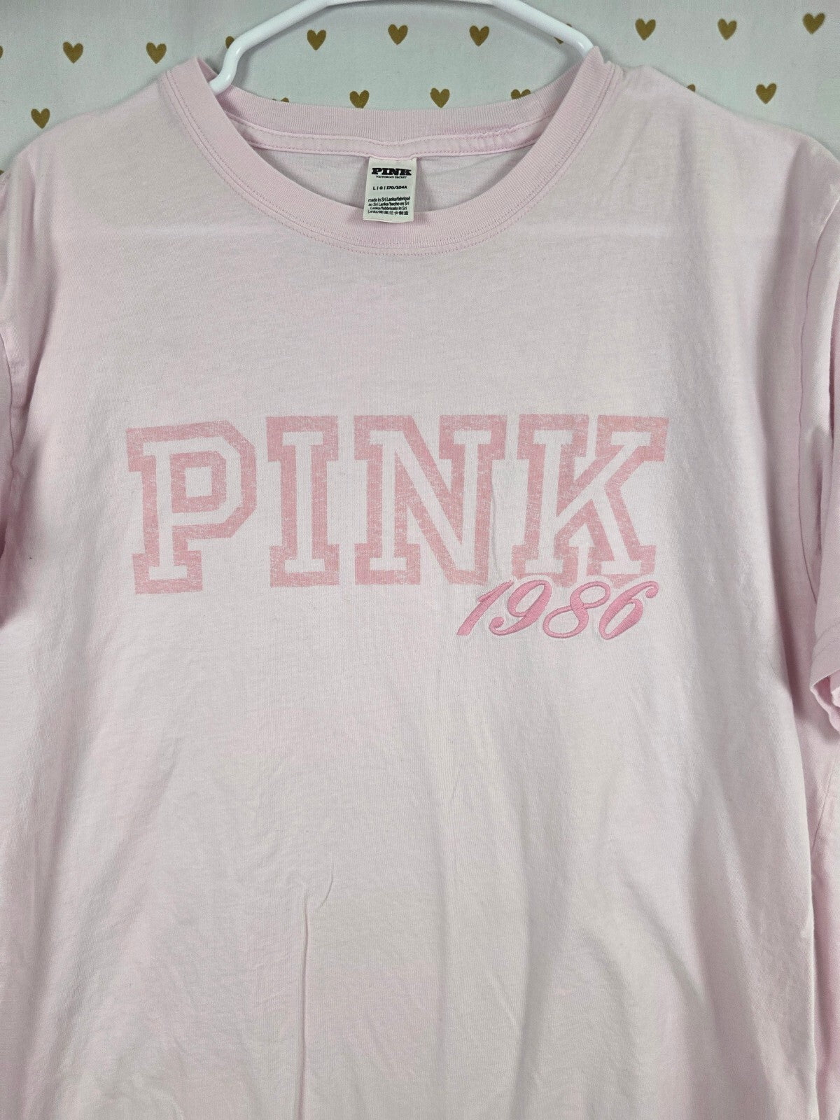 Victorias Secret PINK Logo Oversized light color tee shirt Large