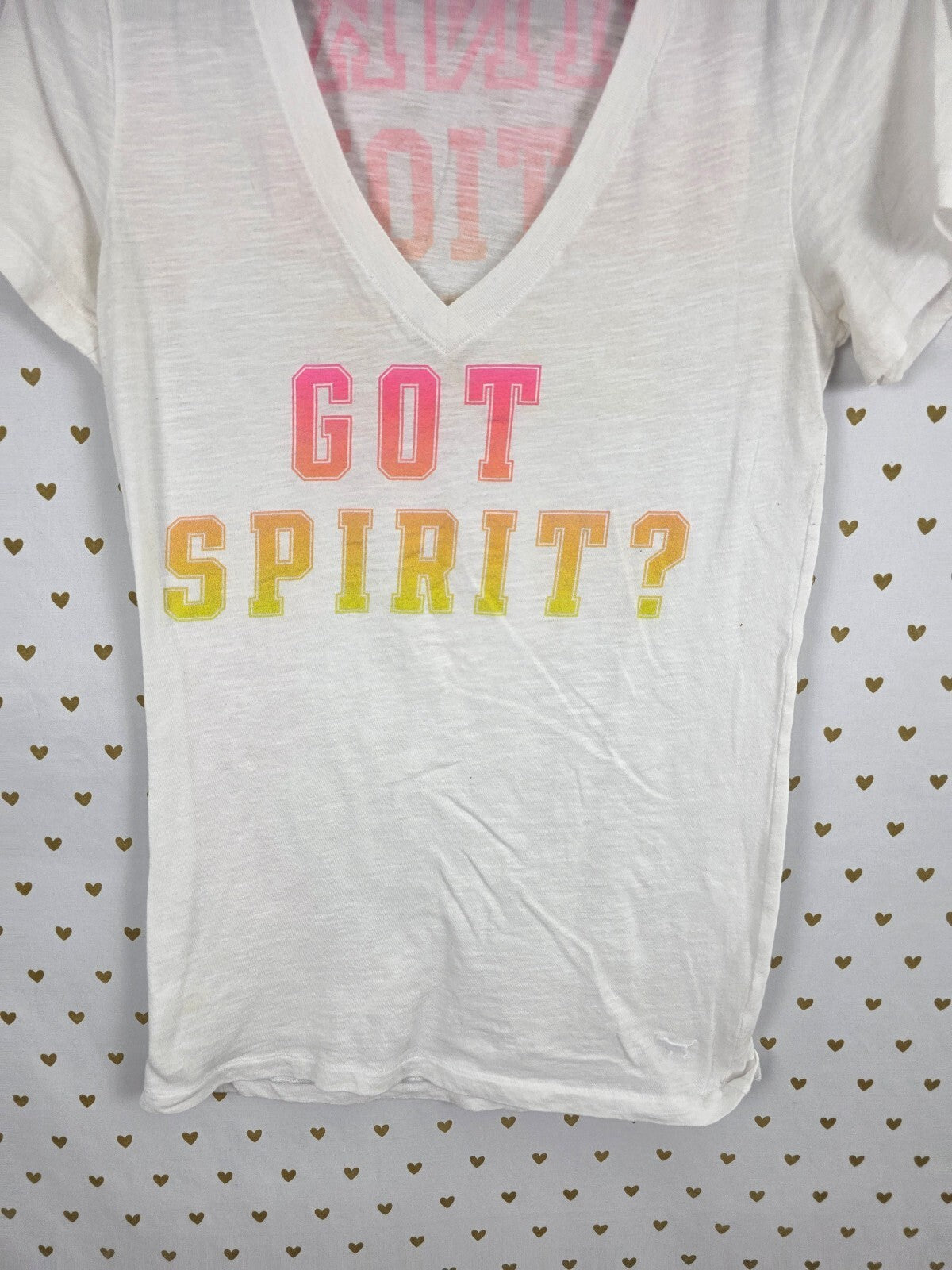 Victoria’s Secret PINK Nation 2013 Got Spirit V Neck Sleep Tee Shirt M