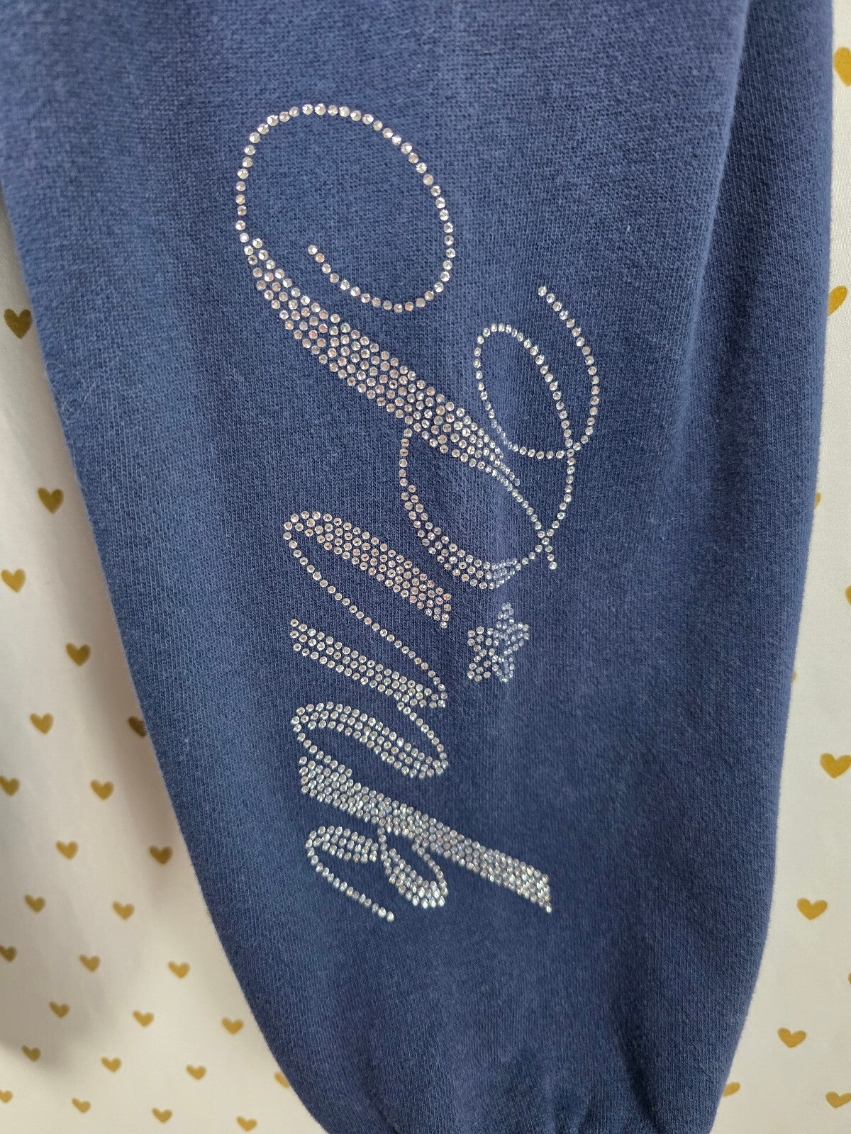 Victorias Secret PINK BLING studded Logo Sweats Sweatpants Joggers Blue XS