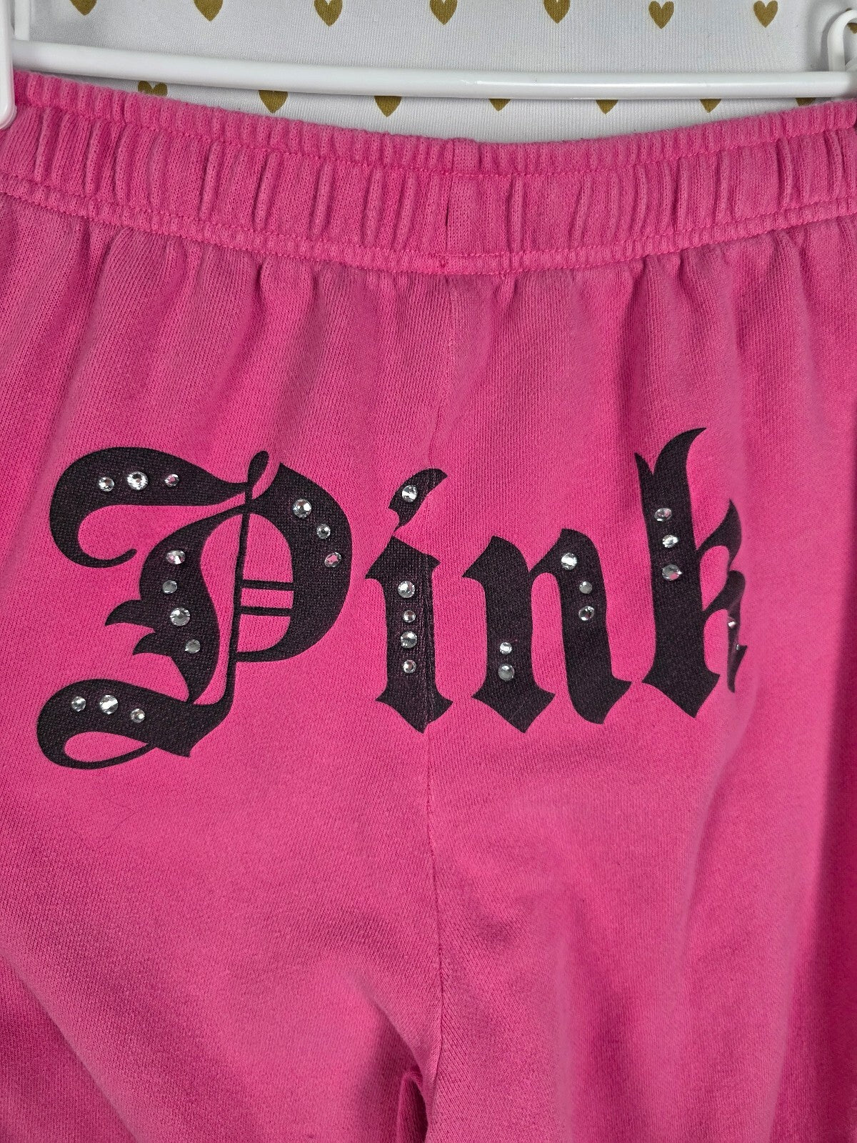 Victoria's Secret PINK Old English BLING Hoodie Sweatpants set Gothic Halloween