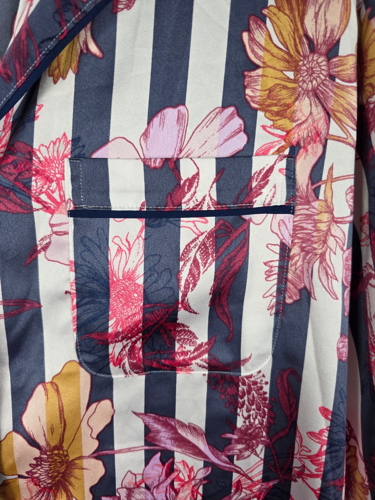 Victorias Secret Satin Floral Sleep Shirt Nightgown Button Front Pajama Dress M