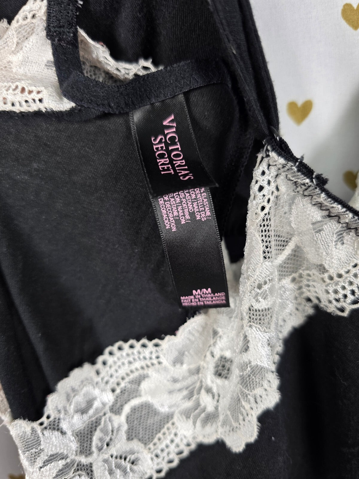 Victorias Secret Super soft black Nightie Lingerie Lace accent Slip Dress MEDIUM
