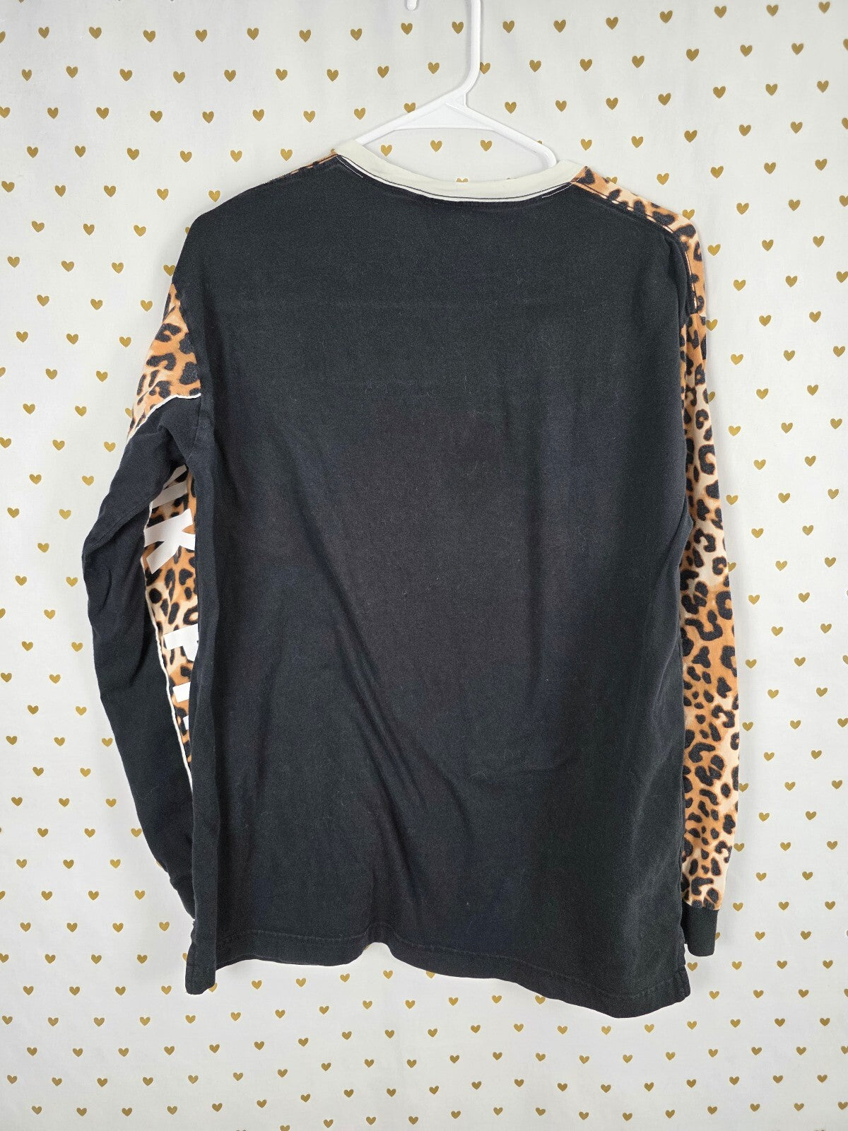 Victorias Secret PINK Leopard Cheetah Long Sleeve Logo Tee shirt Medium