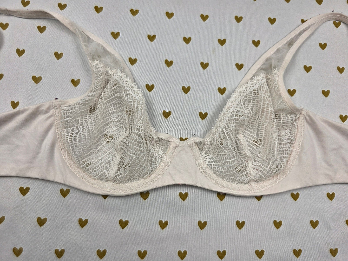 Victorias Secret Unlined White Demi Balconette Bra 32D