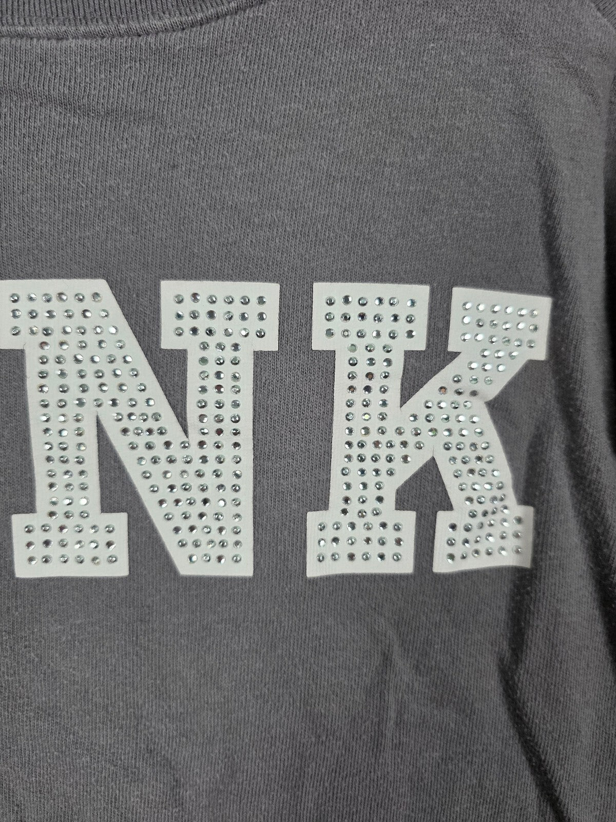 Victorias Secret PINK Bling Logo Long Sleeve Tee shirt Rhinestone XS