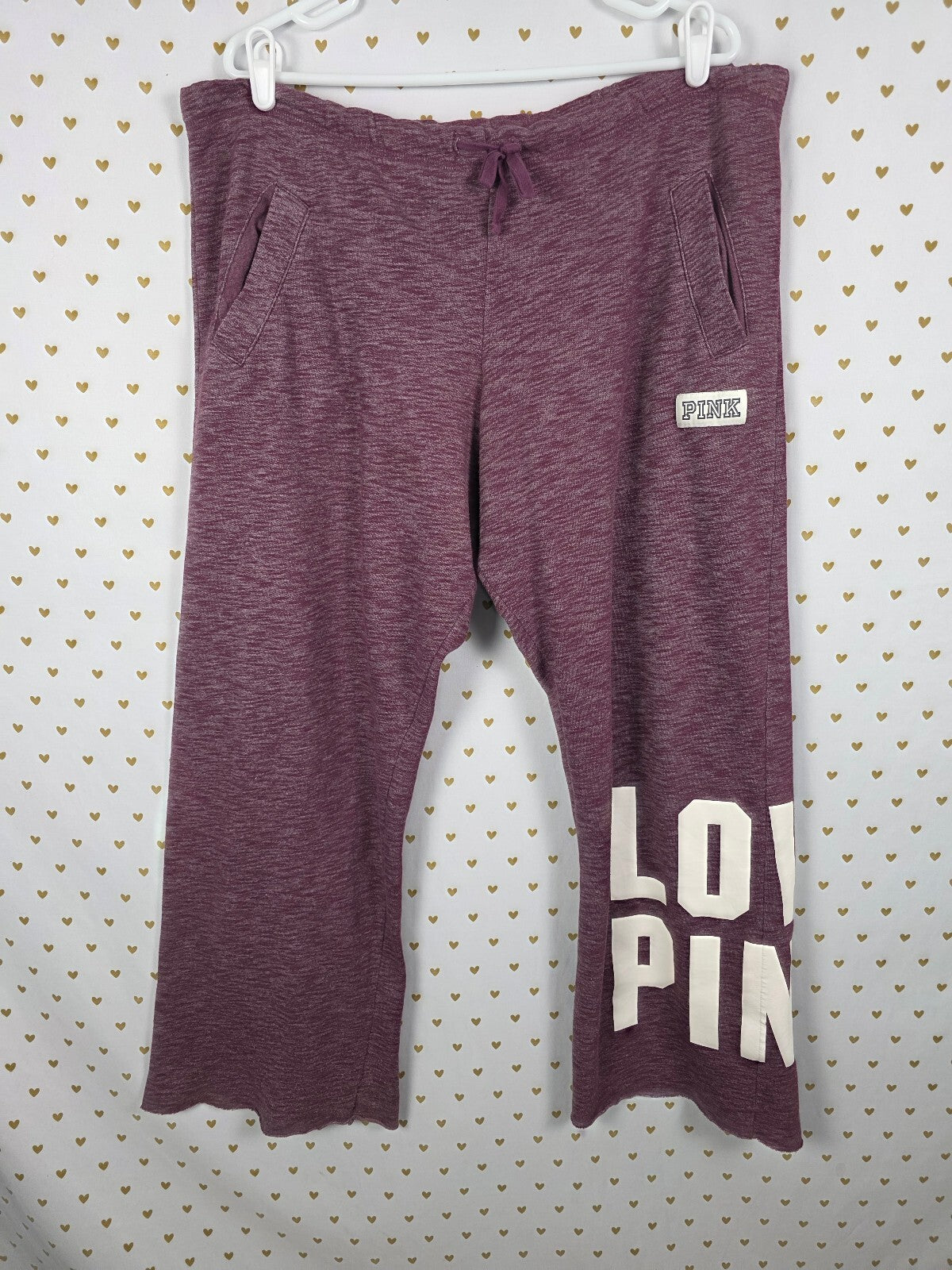 Victorias Secret PINK Raw Hem Boyfriend Diaper Butt Sweats Sweatpants Medium