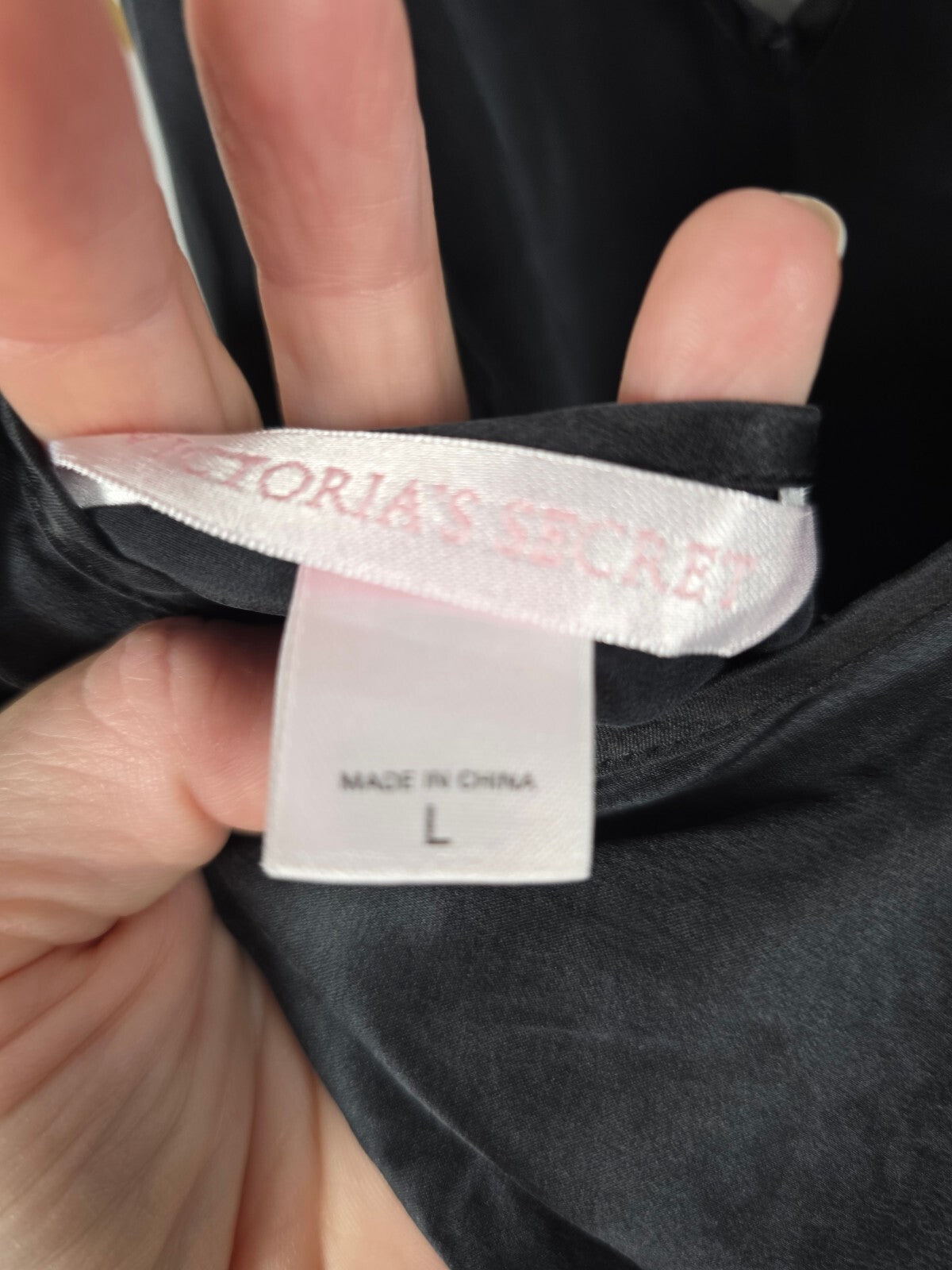 2003 Victoria's Secret 100% Silk Black Tulle Maxi Slip Gown L Y2K