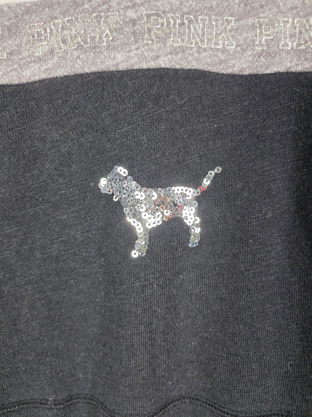 Victorias Secret PINK Colorblock Bling Sequined Sweater Shirt XS Oversized