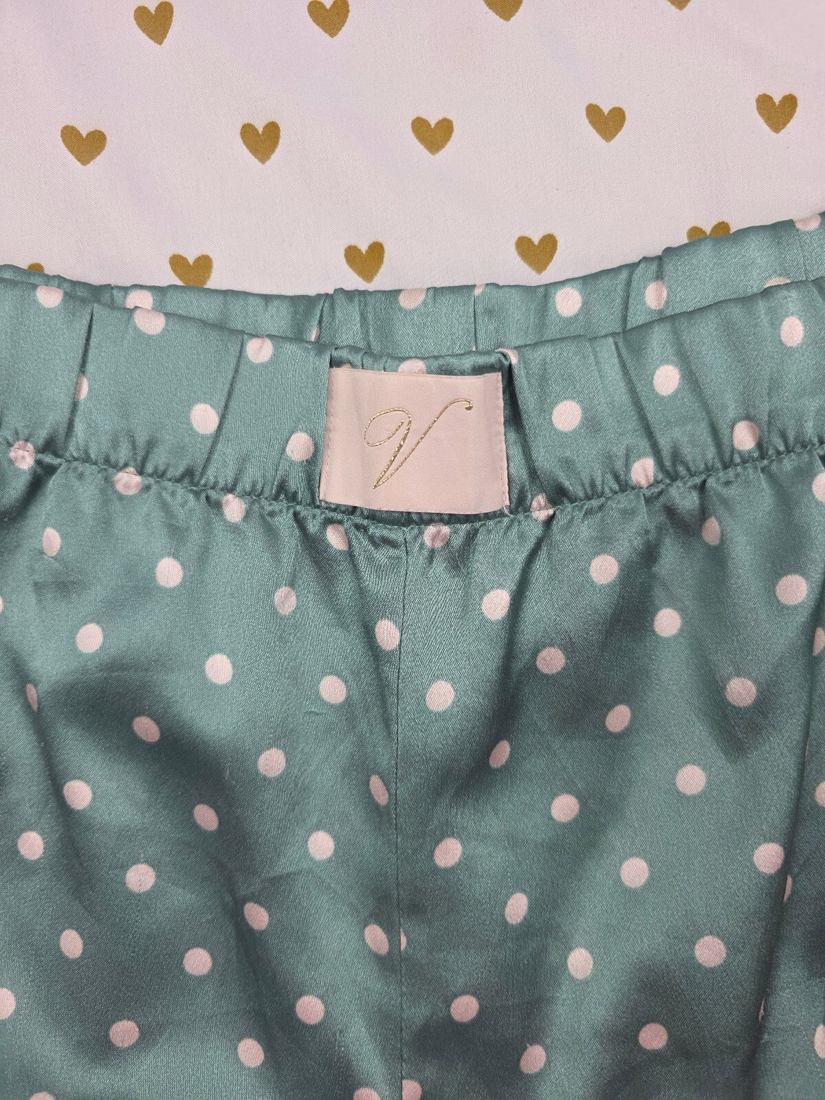 Victorias Secret Satin Green Polka Dot LARGE Sleep Shorts Boxers Pajama Bottoms