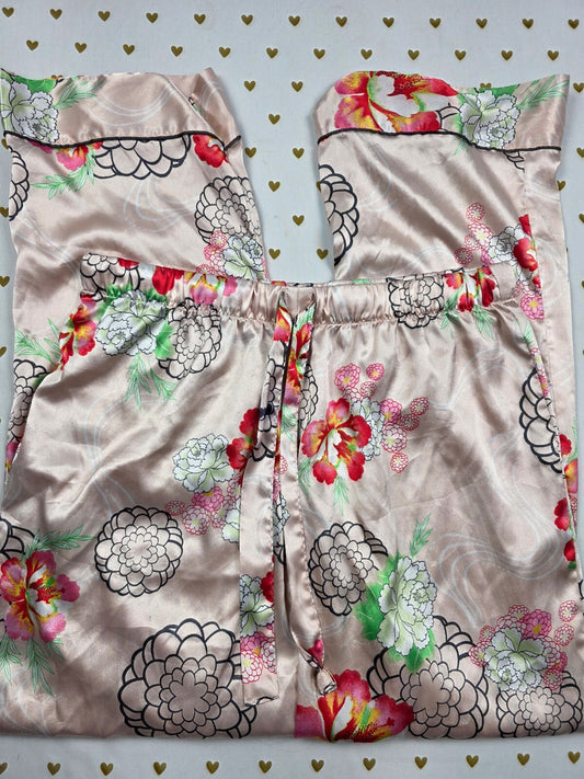 Victorias Secret Floral Satin Small Sleep Pants Pajama PJ Bottoms