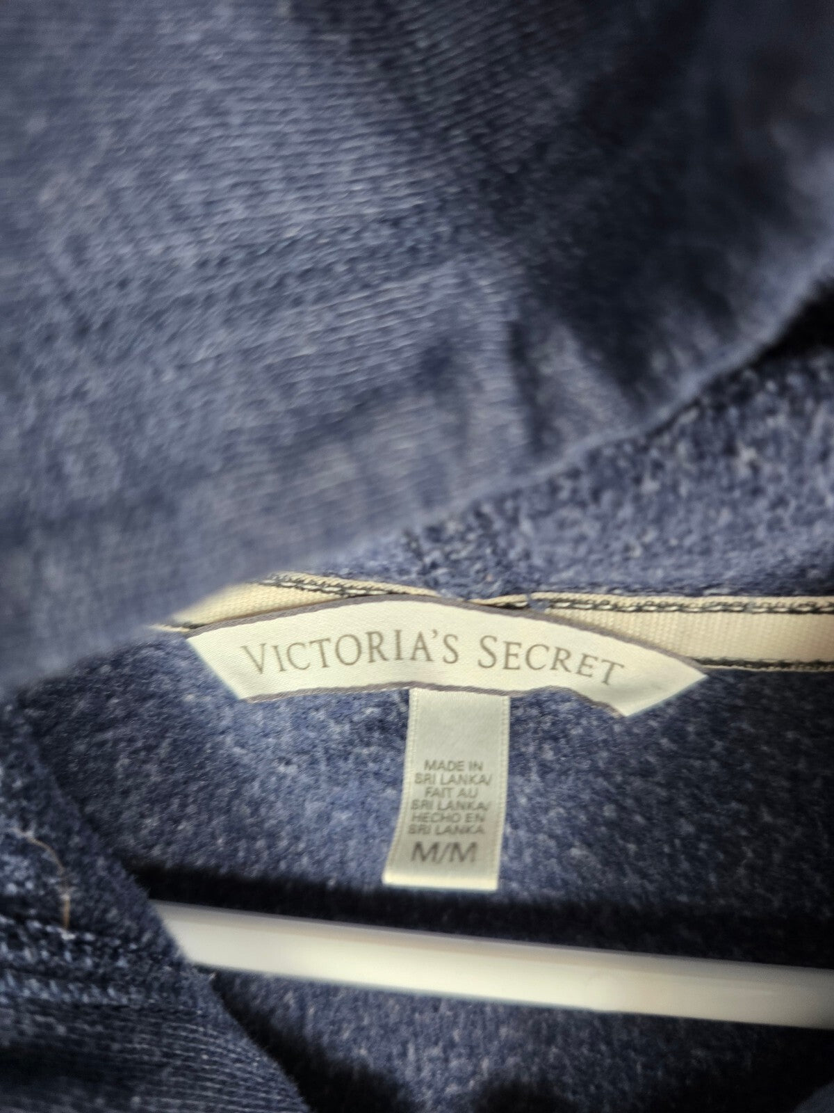 Victorias Secret ANGELS Bling Full zip Hoodie Jacket Blue MEDIUM Sequin