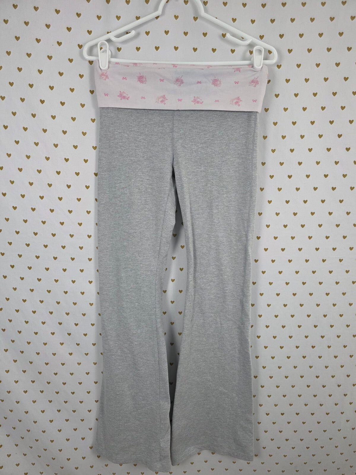 Victorias Secret PINK Loveshackfancy Flare Yoga Pants Foldover leggings Small