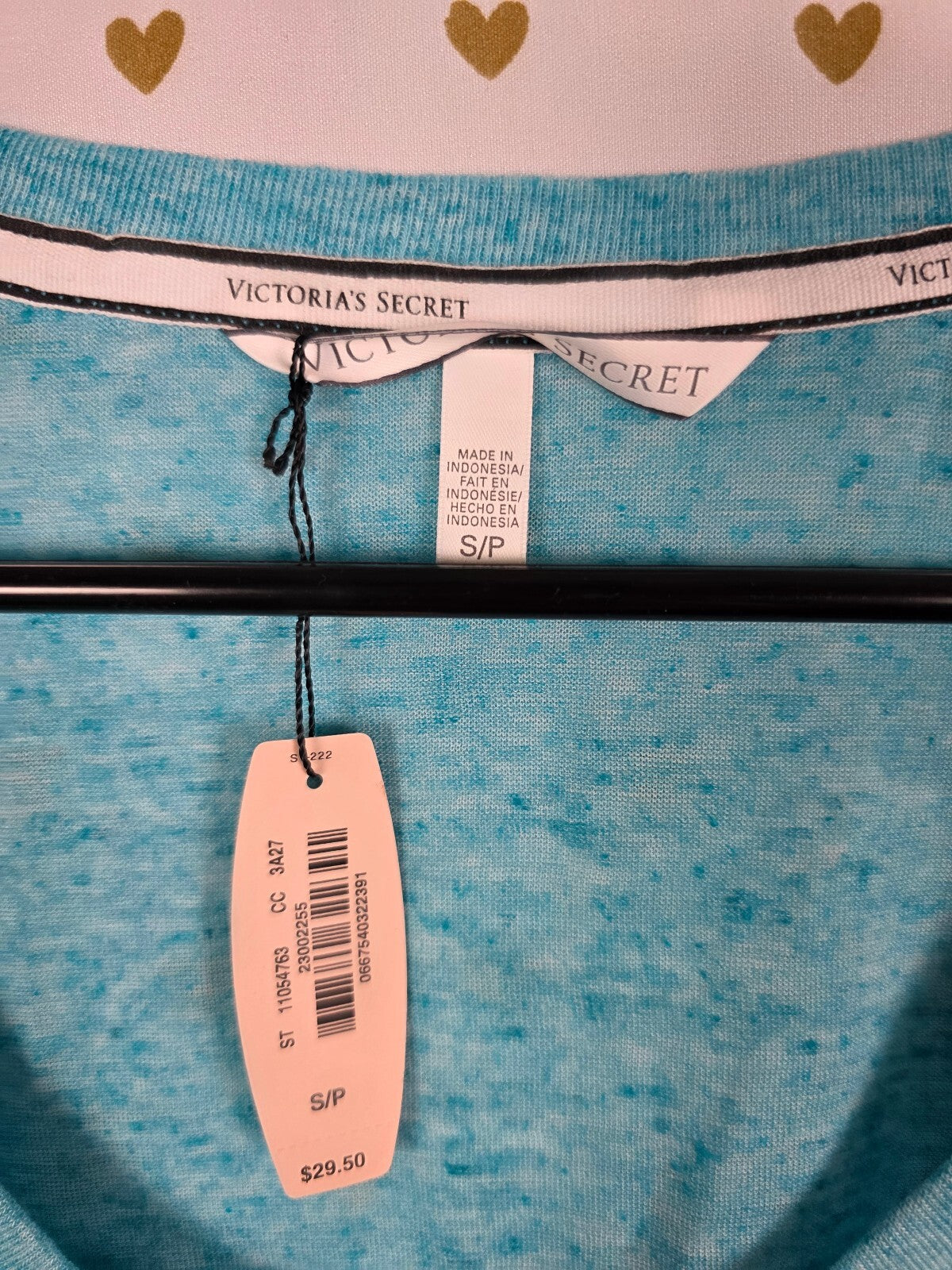 Victoria's Secret NWT ANGELS Left My Wings at the Door Graphic Tee Small Blue