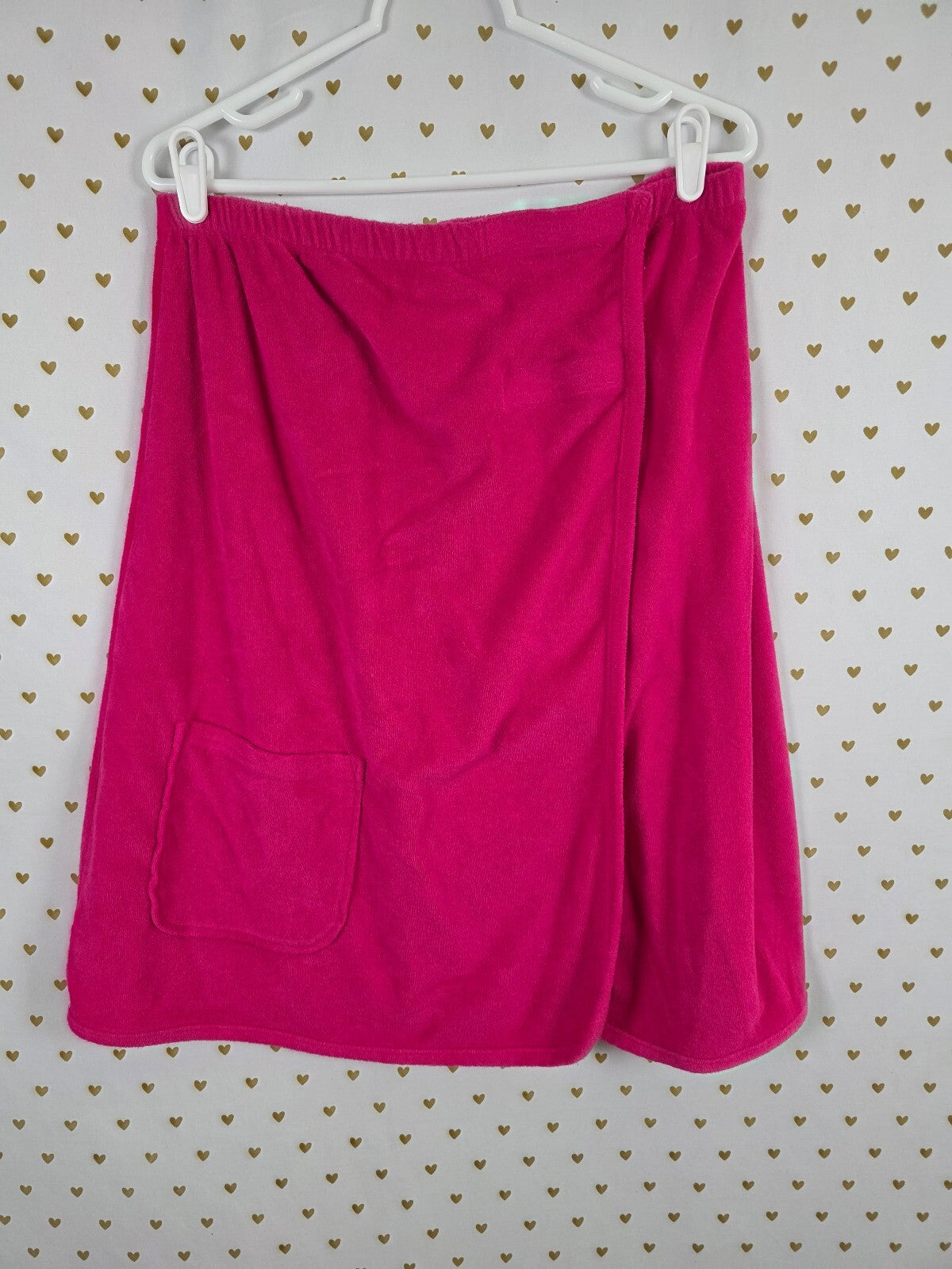 Victoria's Secret PINK Sequin BLING Hot Pink Terry Cloth Towel Wrap M/L