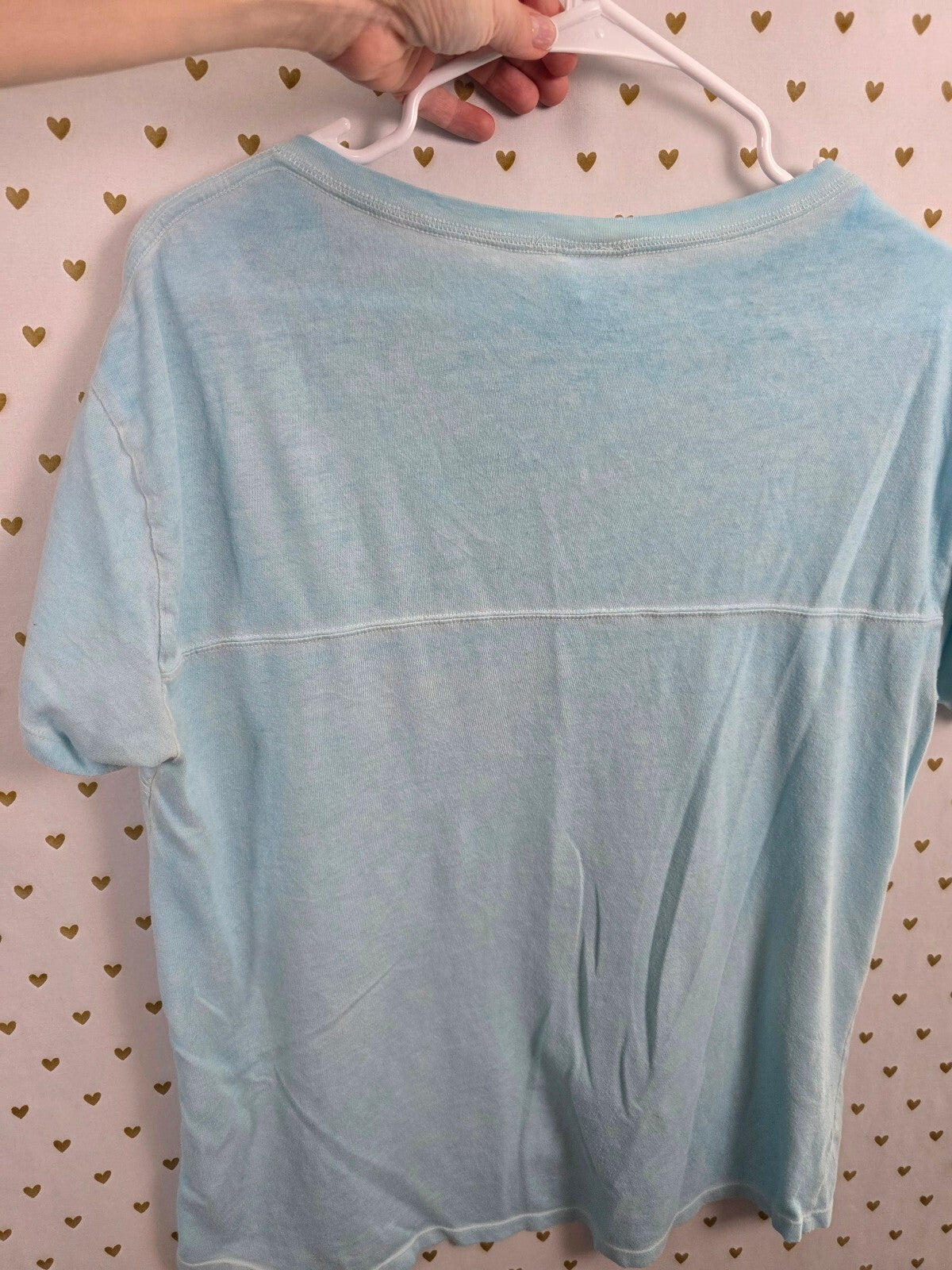 Victorias Secret PINK Vintage Blue V neck logo Tee shirt Medium