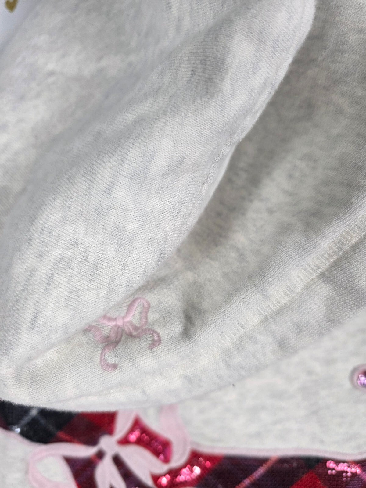 Victoria's Secret PINK x LoveShackFancy Dog Hoodie Jogger Set M Plaid BLING