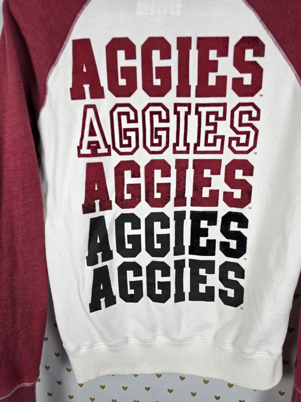 Victorias Secret Pink Texas A&M Vintage AGGIES hoodie Jacket Full zip SMALL