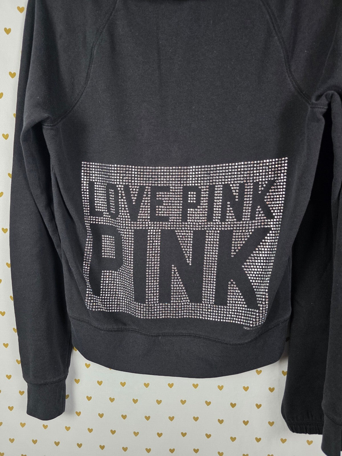 Victorias Secret Pink Vintage Bling Studded SET 2pc Hoodie Sweats XS SM Y2k