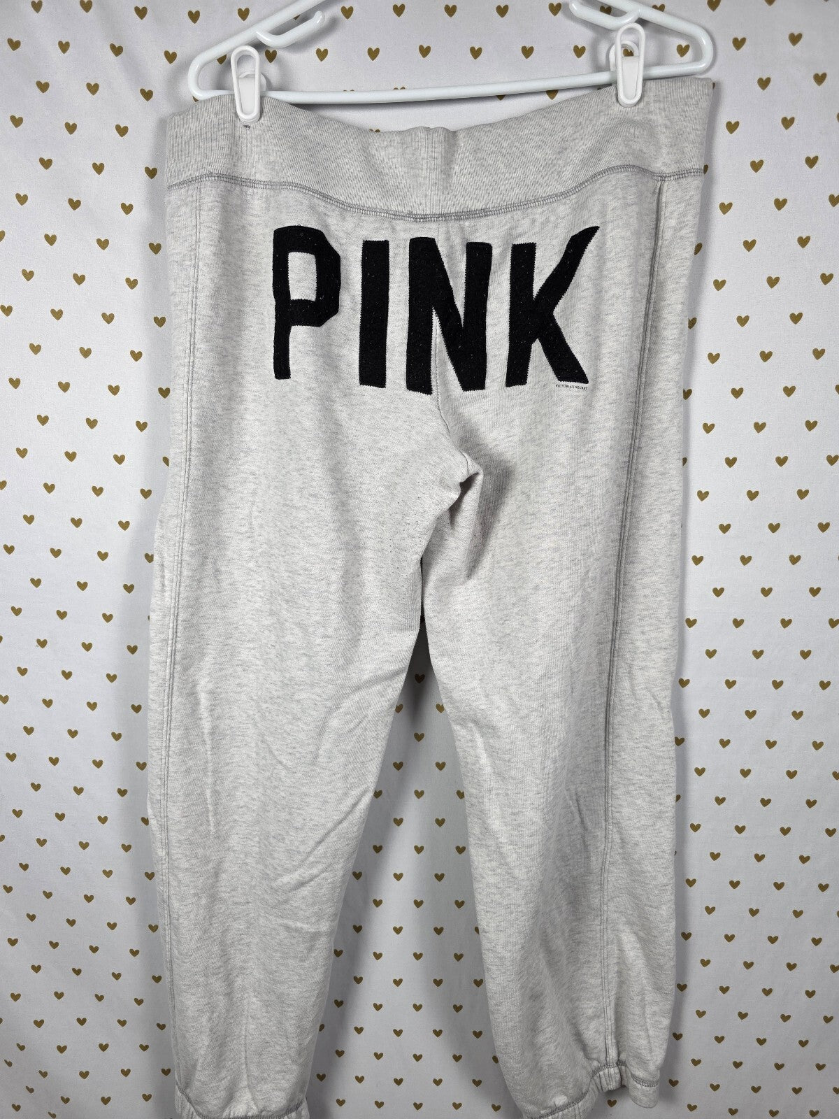Victorias Secret PINK 86 embroidered Vintage Logo Butt Sweats Sweatpants LARGE