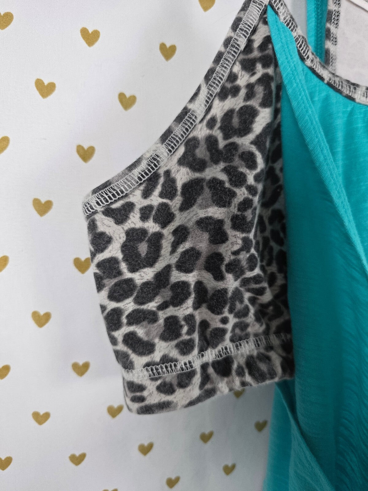 Victorias Secret PINK Cheetah Leopard Tank Top Layered Blue Active Medium