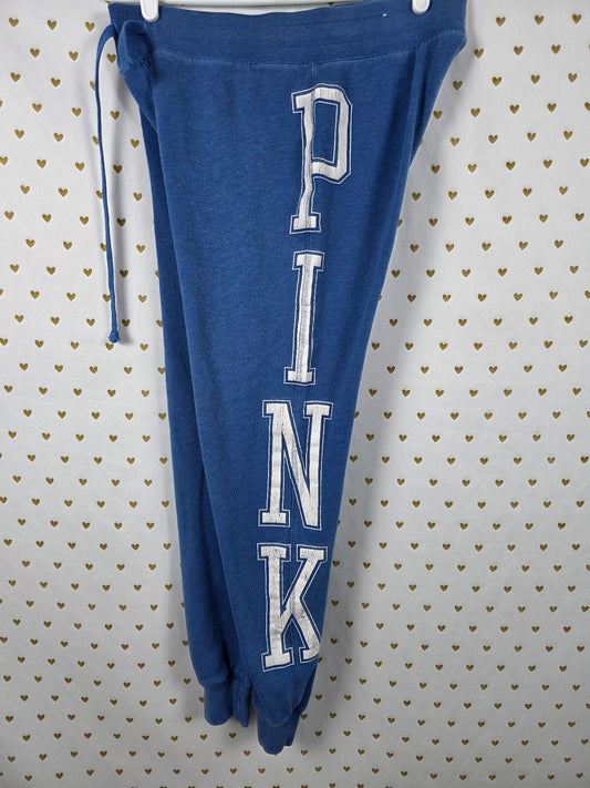 Victorias Secret PINK LOVE Tapered sweats sweatpants vintage Y2k SMALL Blue