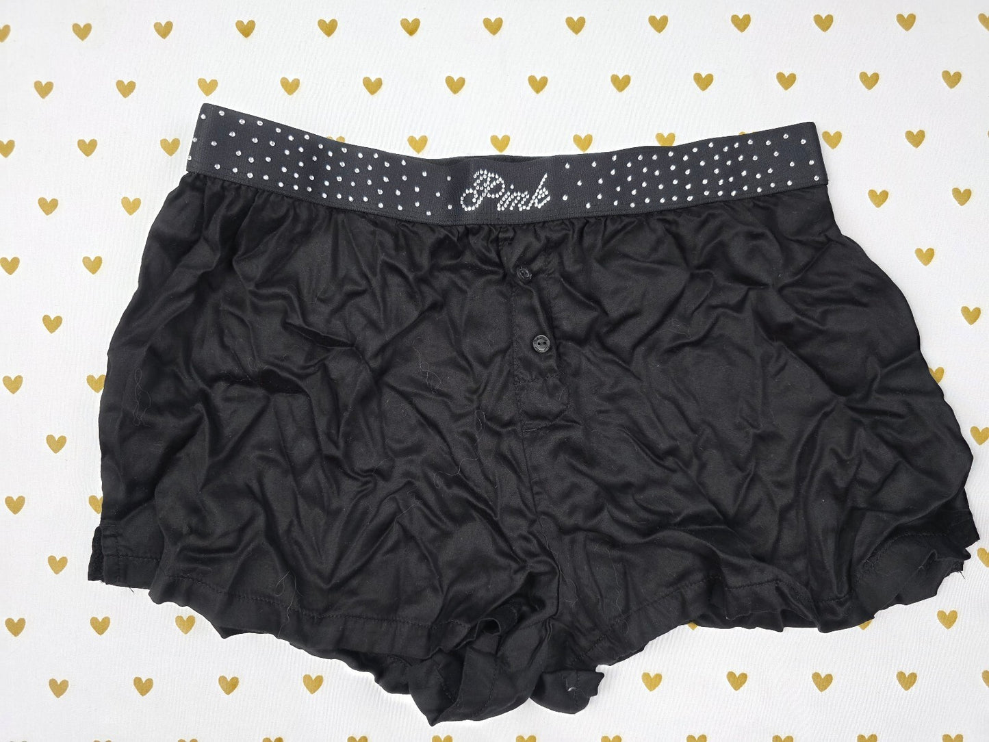 Victorias Secret PINK Bling Studded Silky XS Sleep Shorts Boxers Pajama Bottoms