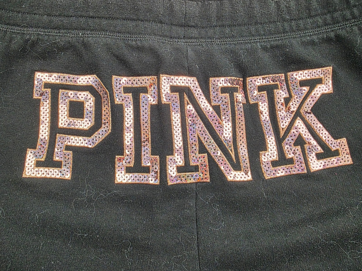 Victorias Secret PINK Bling Gold Sequined Sweat Shorts Large