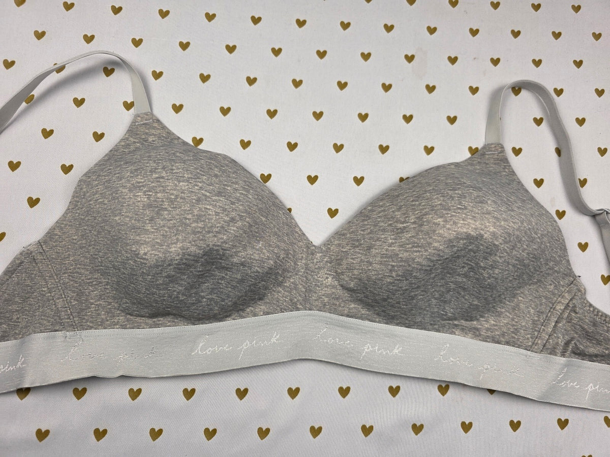 Victorias Secret Pink Grey Wireless No Wire 36DD Wear Everywhere Bra