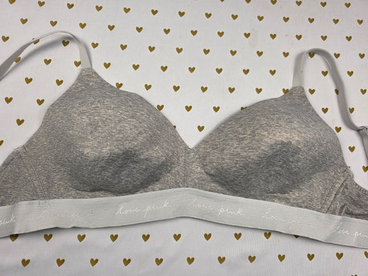 Victorias Secret Pink Grey Wireless No Wire 36DD Wear Everywhere Bra