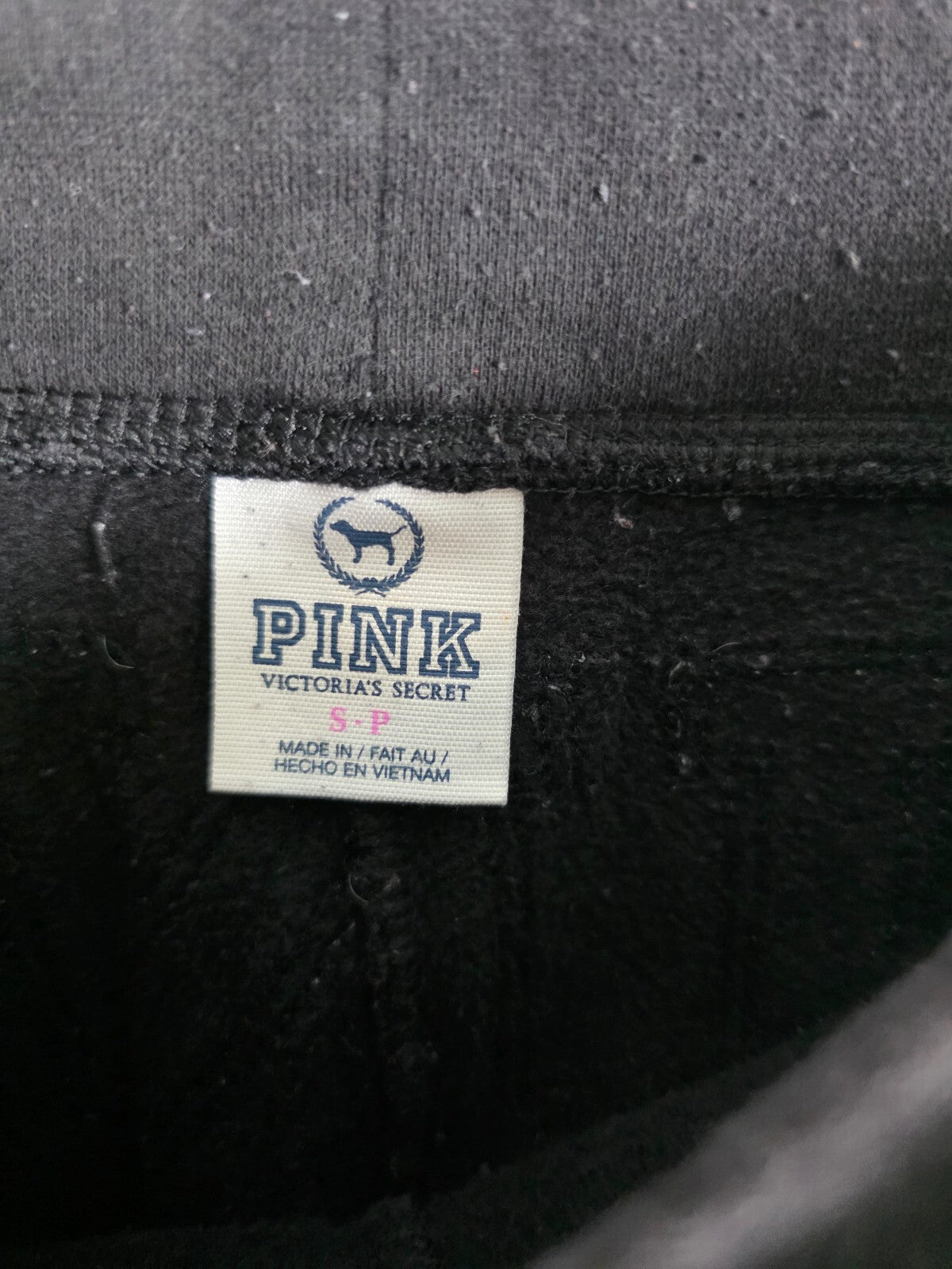 Victorias Secret PINK Vintage Y2k Black Bling Sequined Heart Sweats Sweatpants S