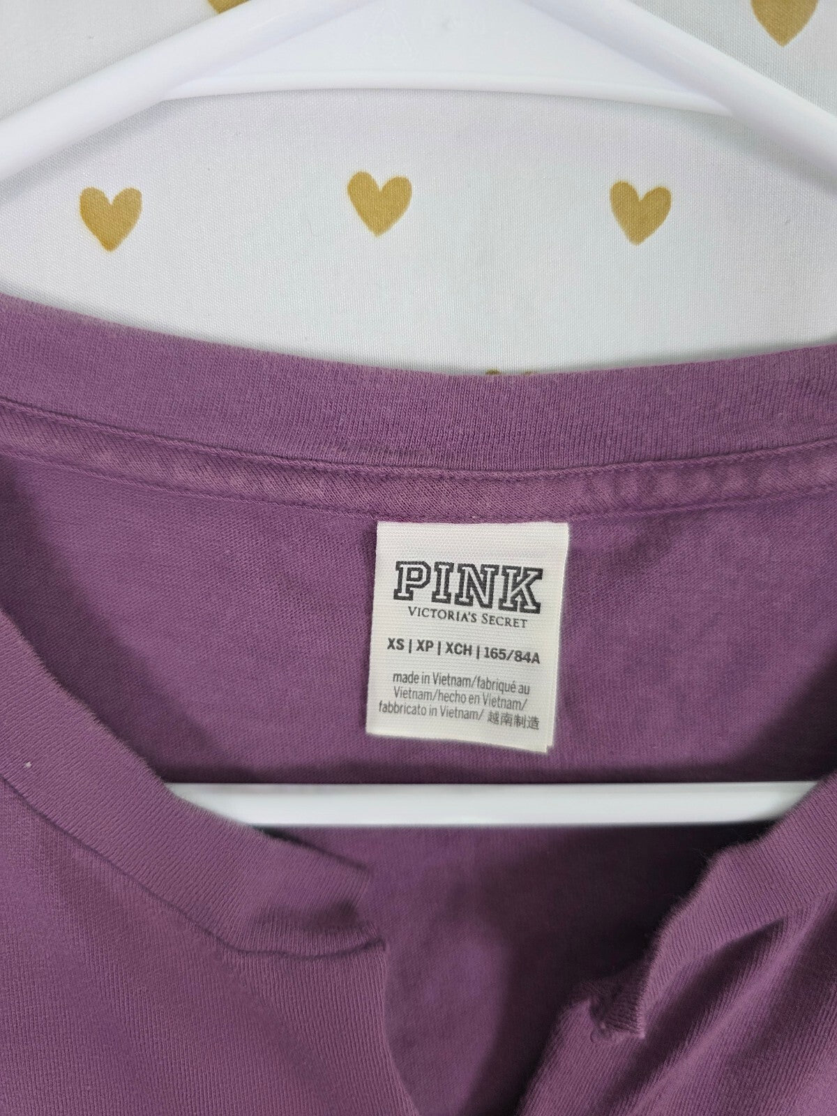 Victorias Secret PINK Bling Logo Short Sleeve V Neck Shirt XS
