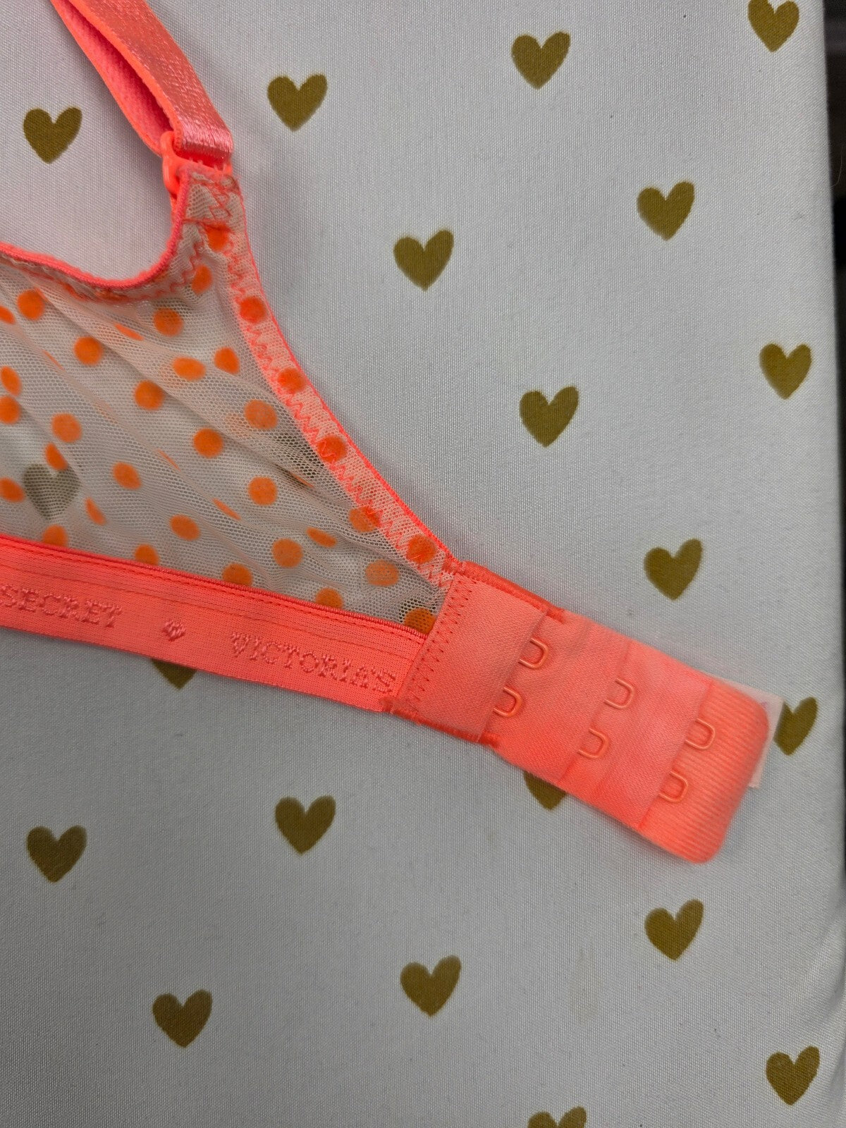 Victorias Secret Neon Polka Dot Demi Balconette Bra 38C