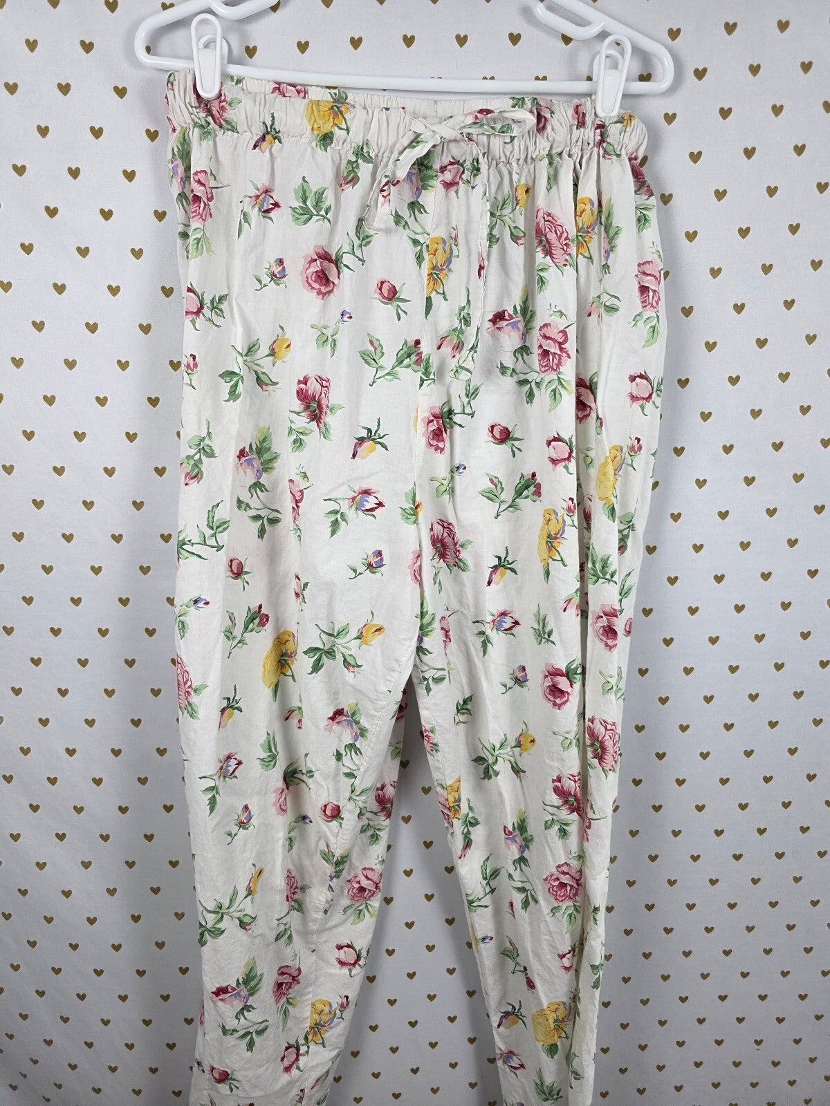 Vintage Victoria's Secret Gold Label Floral Cotton Pajama Set L 90s Rose