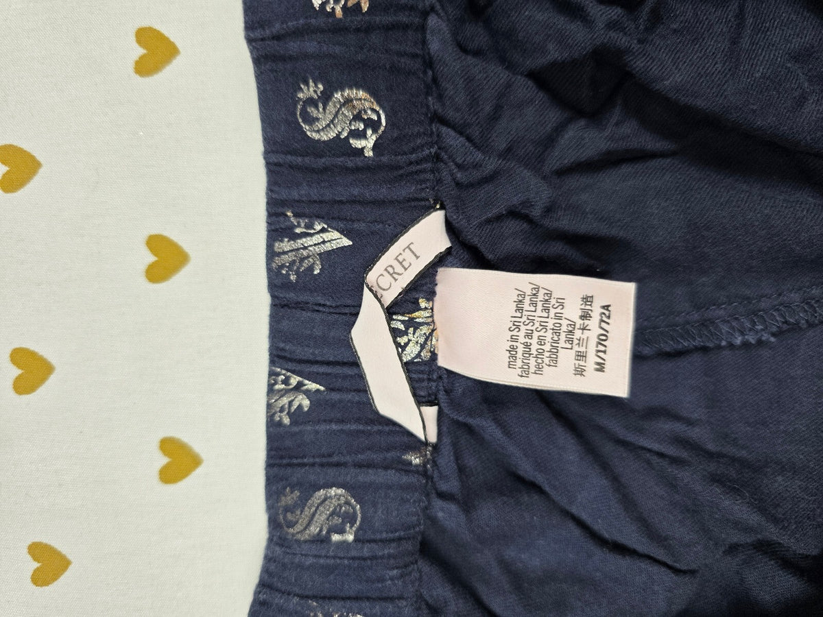 Victorias Secret Blue Ruffle Logo Medium Sleep Shorts Boxers Pajama Bottoms