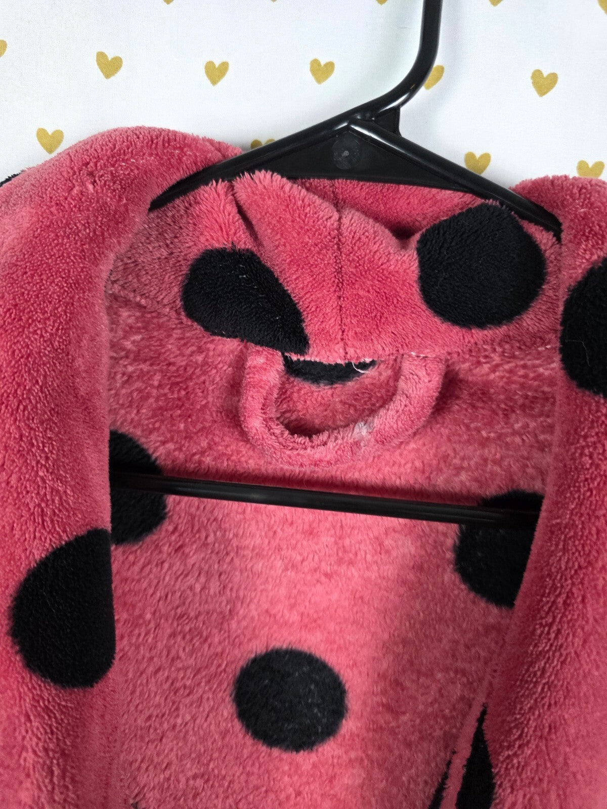 Victorias Secret PINK Polka Dot Fluffy Bath Robe Warm Dog Logo Small Medium