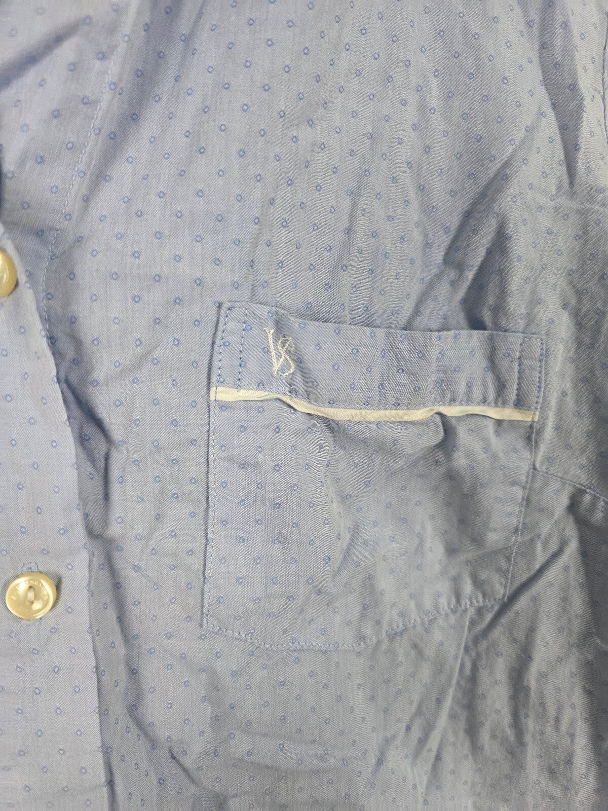 Victorias Secret Blue Button Down Nightgown shirt Sleep Tee SMALL Pajama