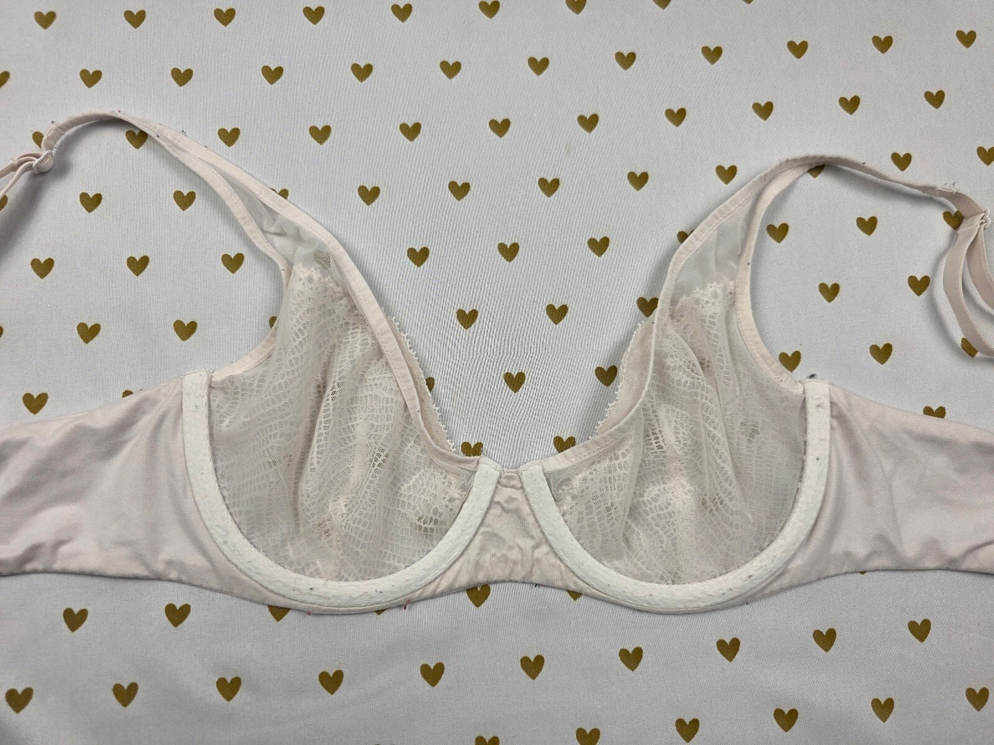Victorias Secret Unlined White Demi Balconette Bra 32D