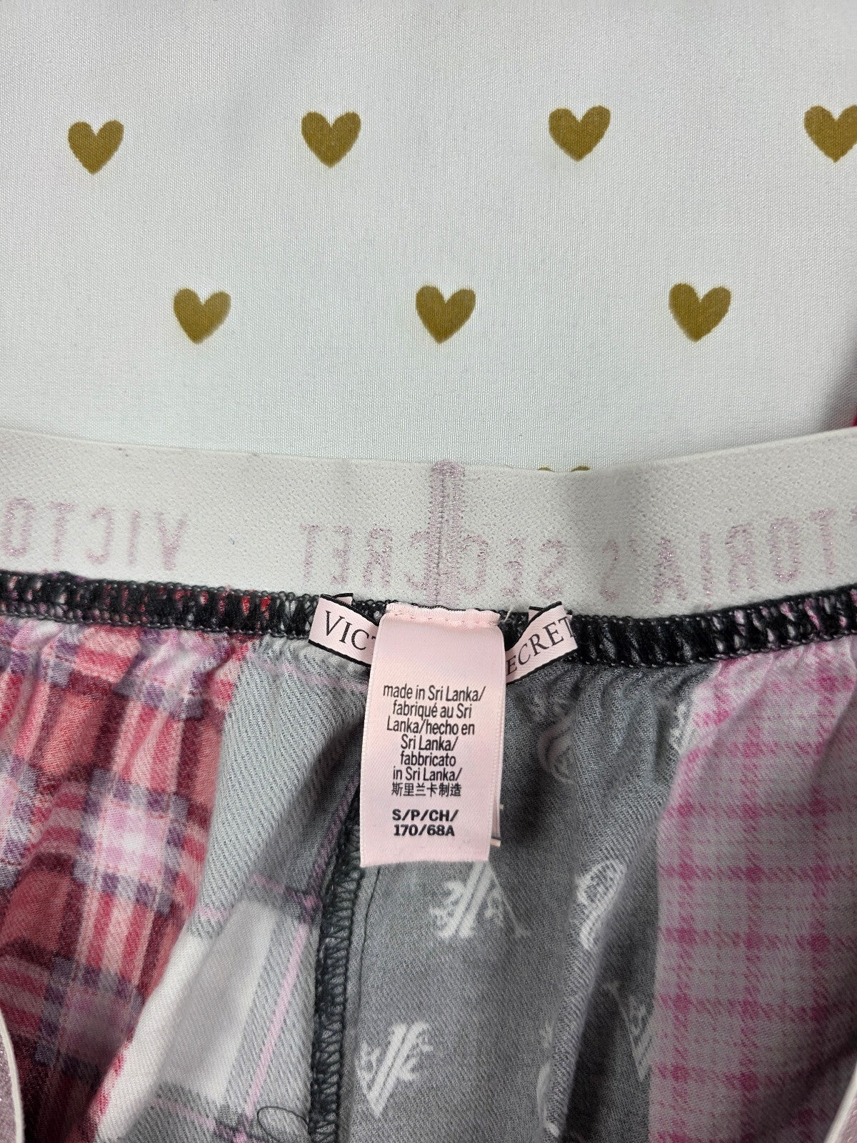 Victorias Secret Red Small Plaid patchwork Pajama Pants Sleep Bottoms