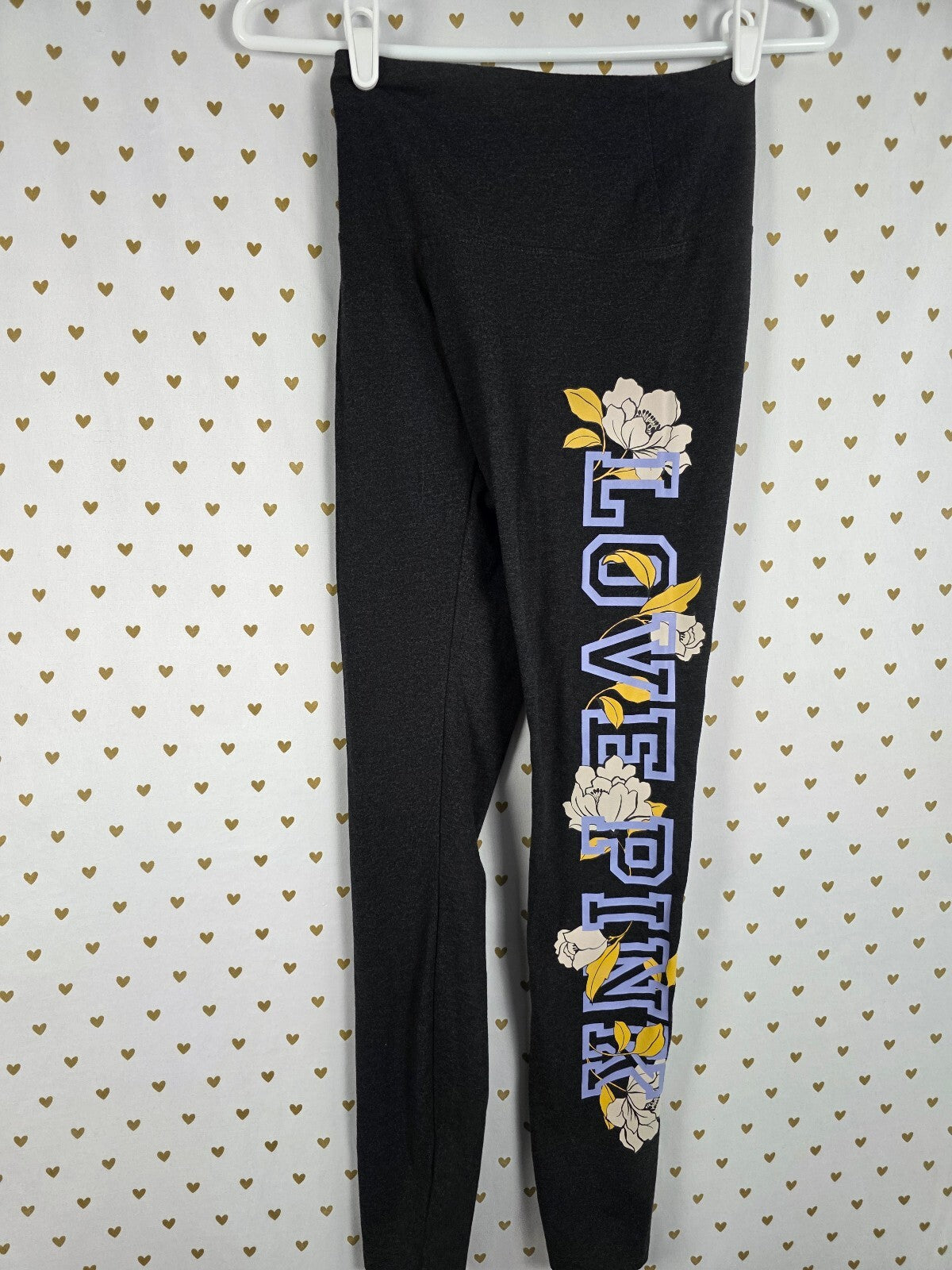Victorias Secret PINK Floral Logo SET Tee shirt Yoga Pants XS SET OUTFIT