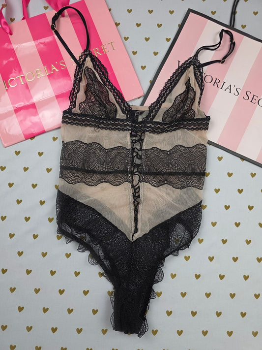 Victorias Secret Sexy Lace Accent Teddy Bodysuit Small Lace Lingerie