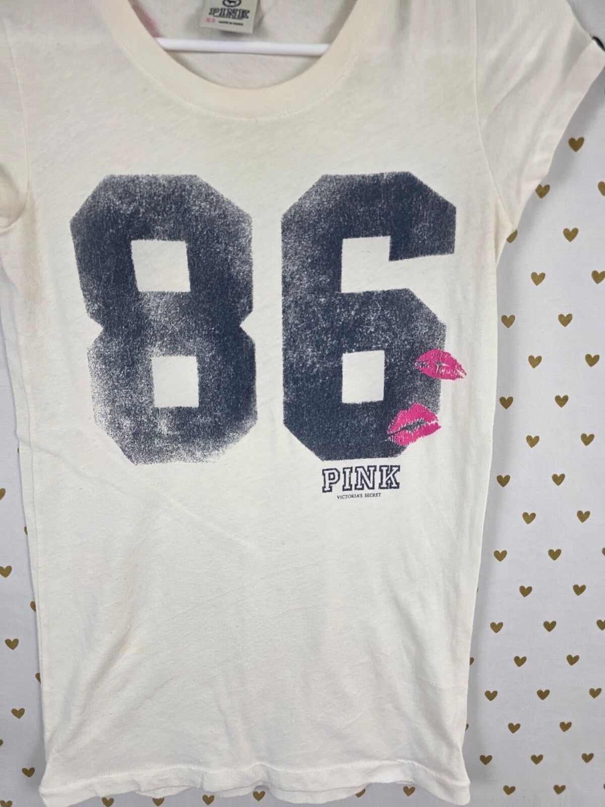 Victorias Secret PINK Vintage 86 White Y2k XS Tee Shirt