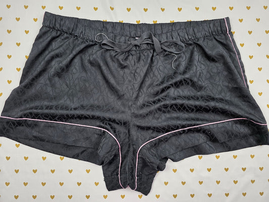 Victorias Secret Black Logo Satin XL  Sleep Shorts Boxers Pajama Bottoms