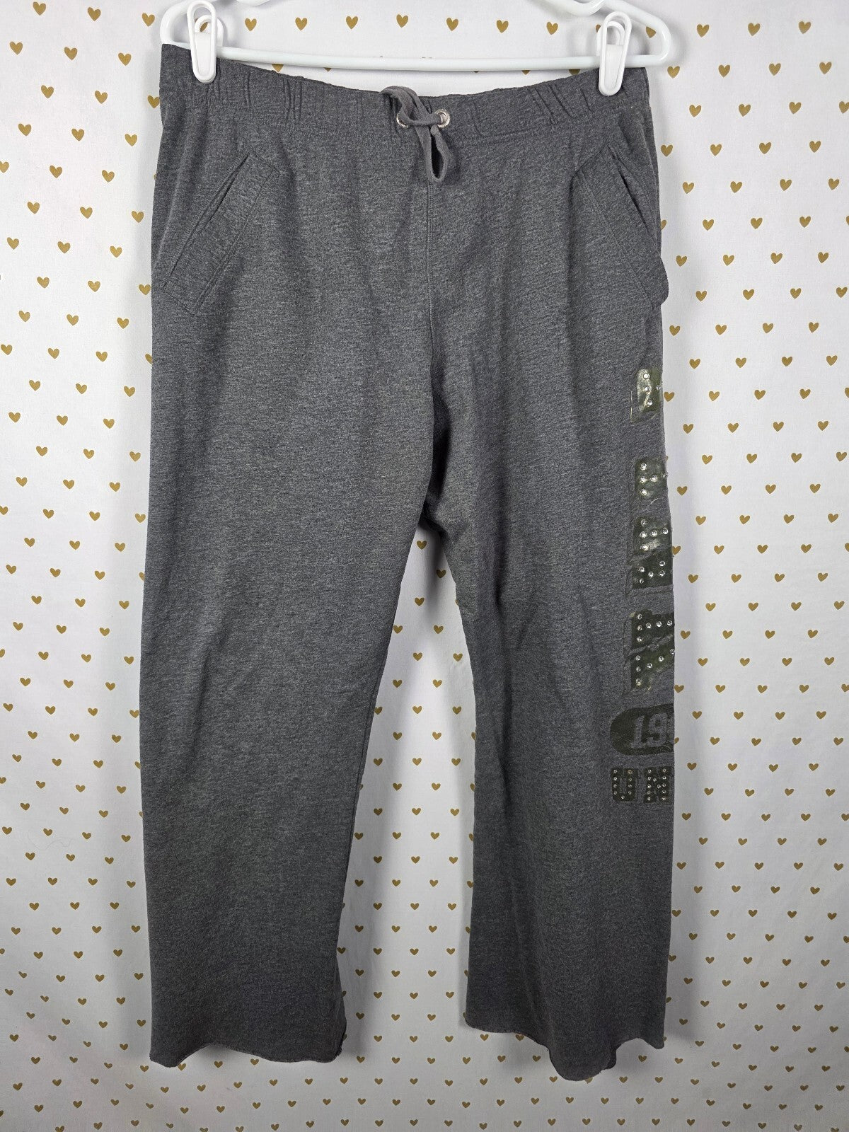 Victorias Secret PINK Boyfriend Sweats Hoodie Bling Vintage Y2k SET 2pc Medium
