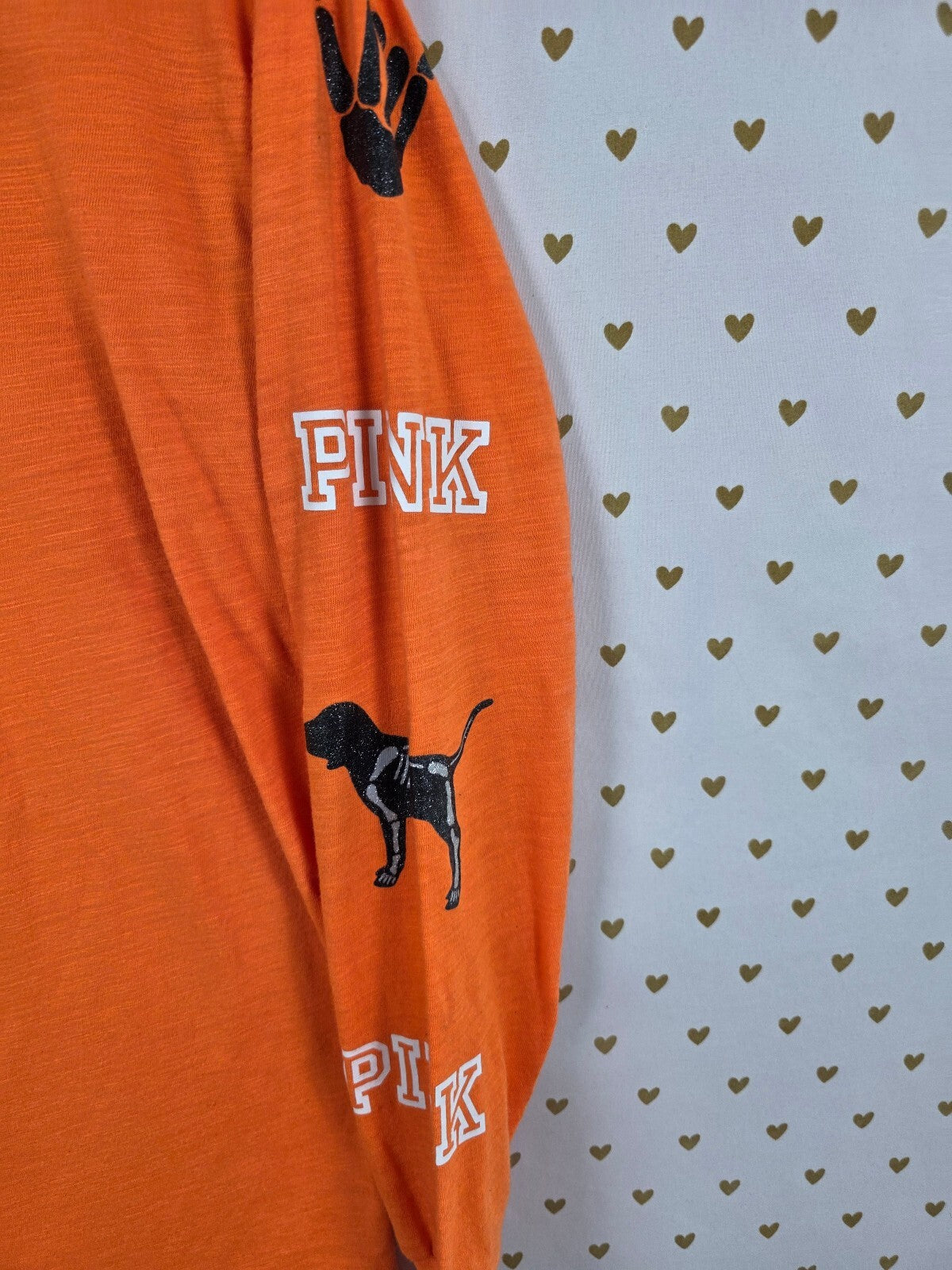 Victorias Secret PINK HTF HALLOWEEN Here for the BOOS BLING Tee Lace front XS
