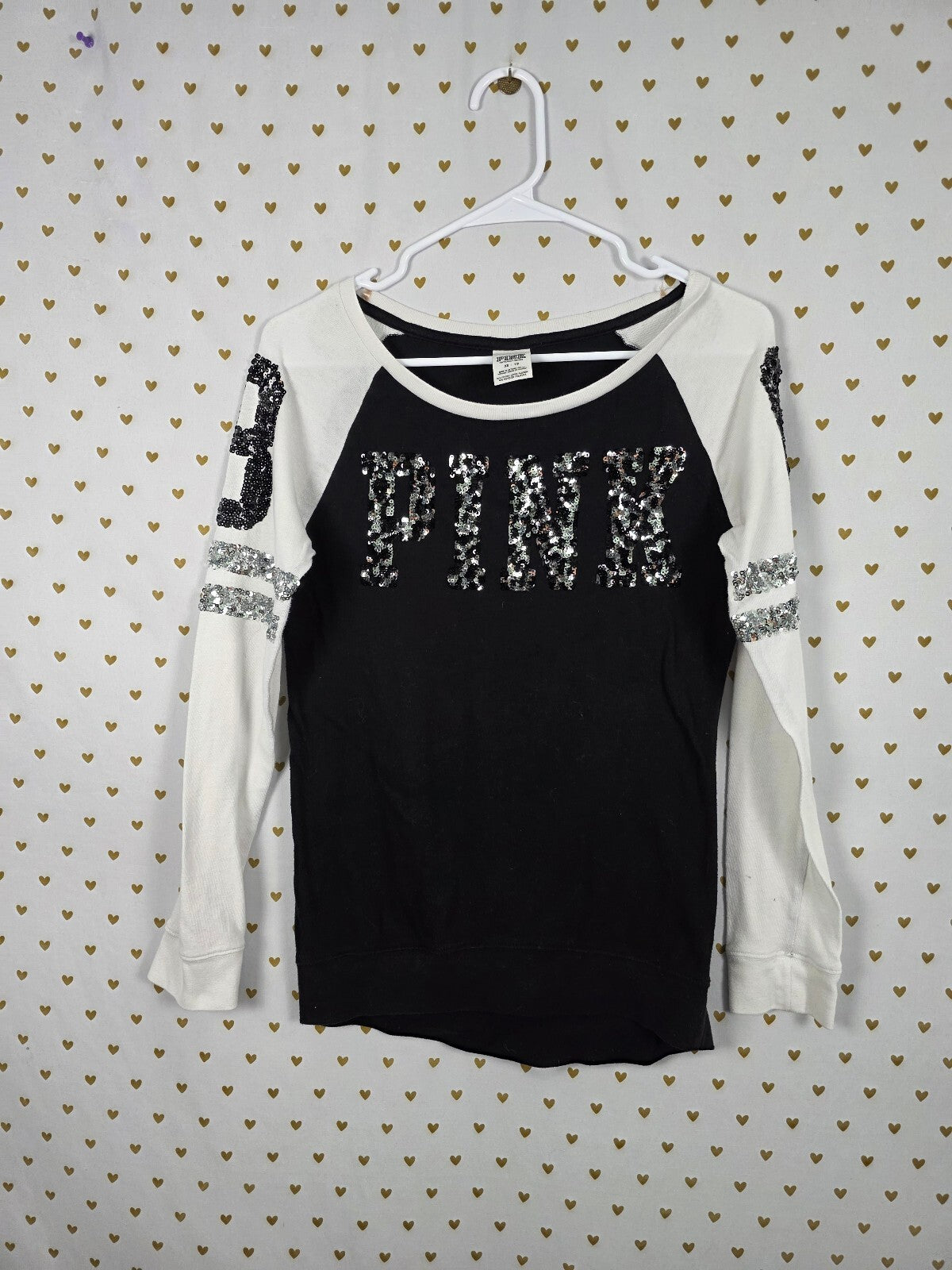 Victorias Secret PINK Cheetah Leopard BLING Long sleeve Tee shirt XS