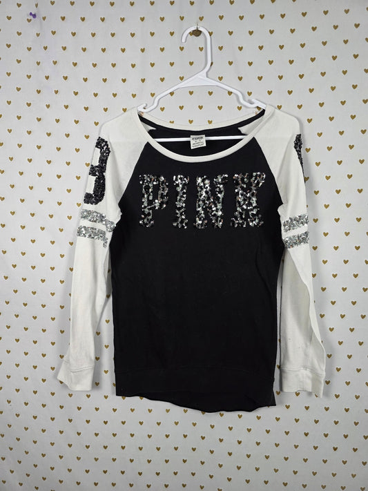Victorias Secret PINK Cheetah Leopard BLING Long sleeve Tee shirt XS