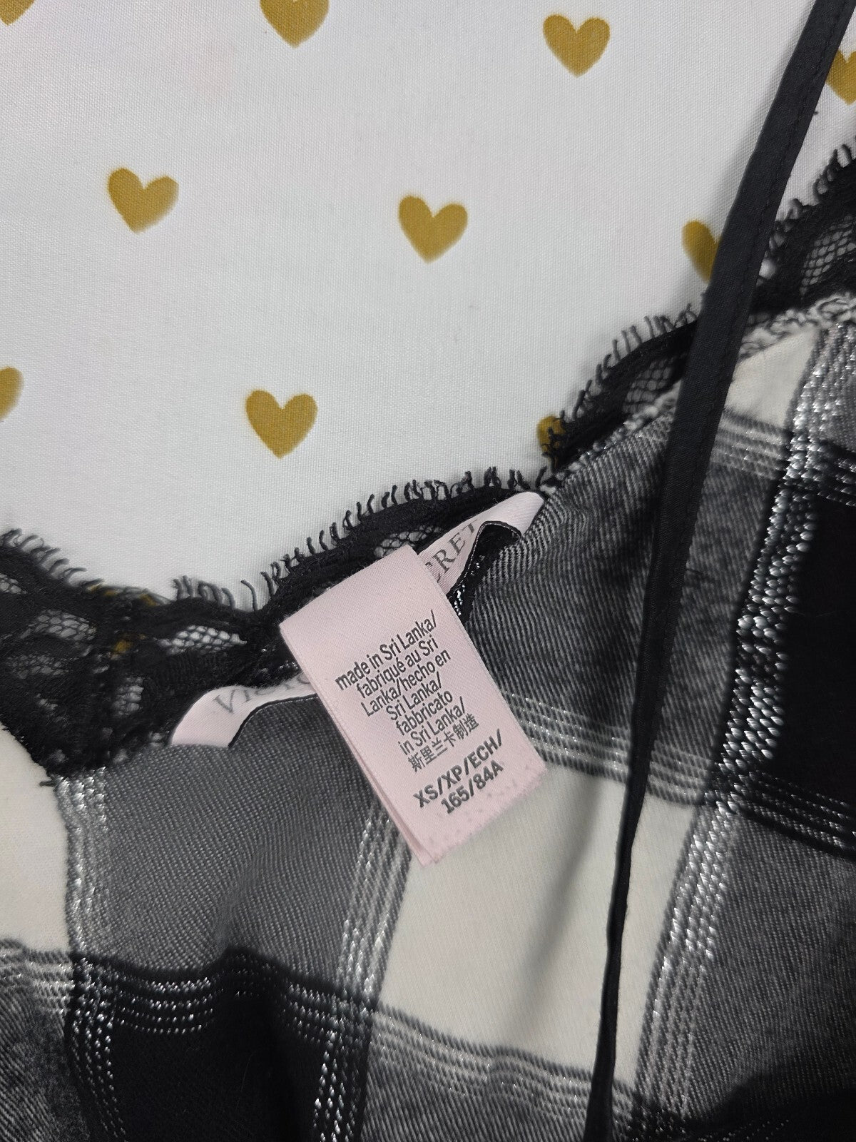Victorias Secret Black Plaid Cute Checkered Tank Top XS
