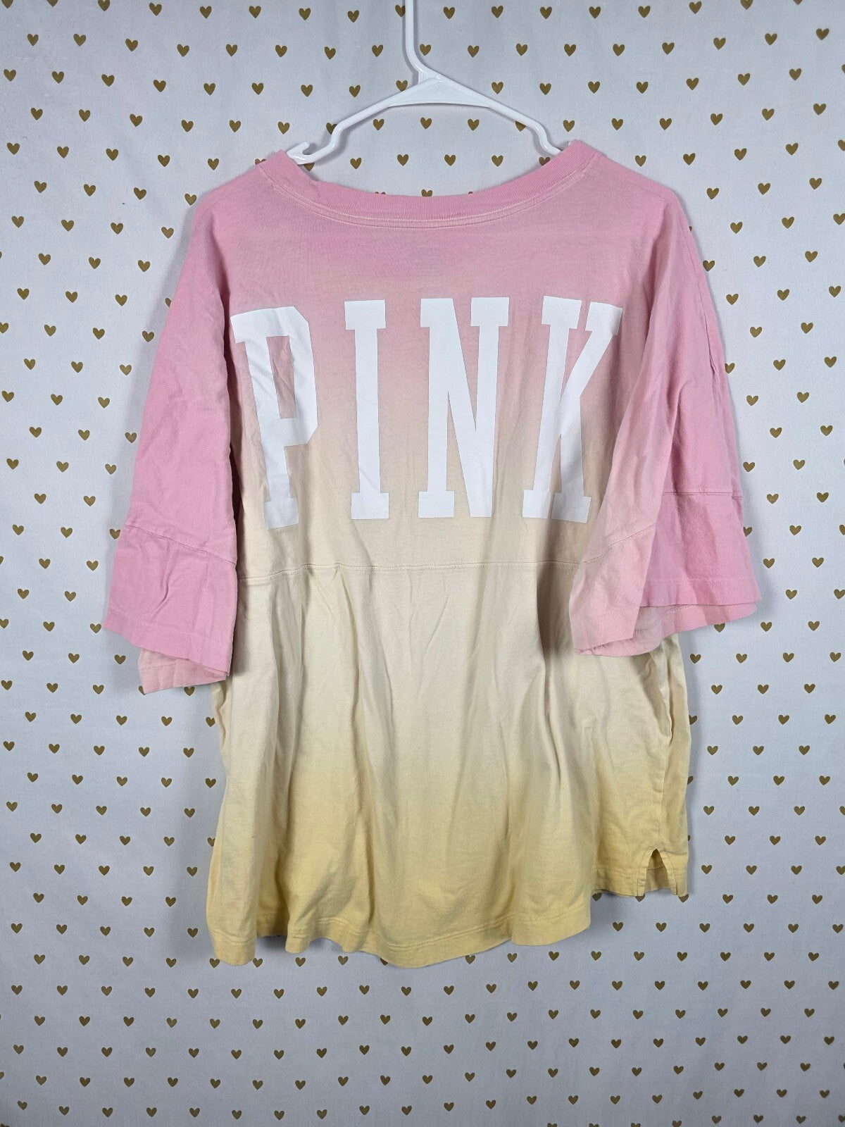 Victorias Secret PINK Gradient Oversized Logo Tee shirt XL